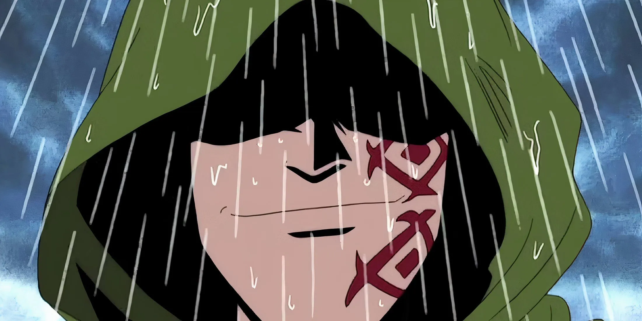 Dragon in the rain from One Piece