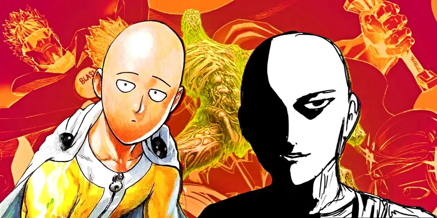 Saitama alongside Blast and God