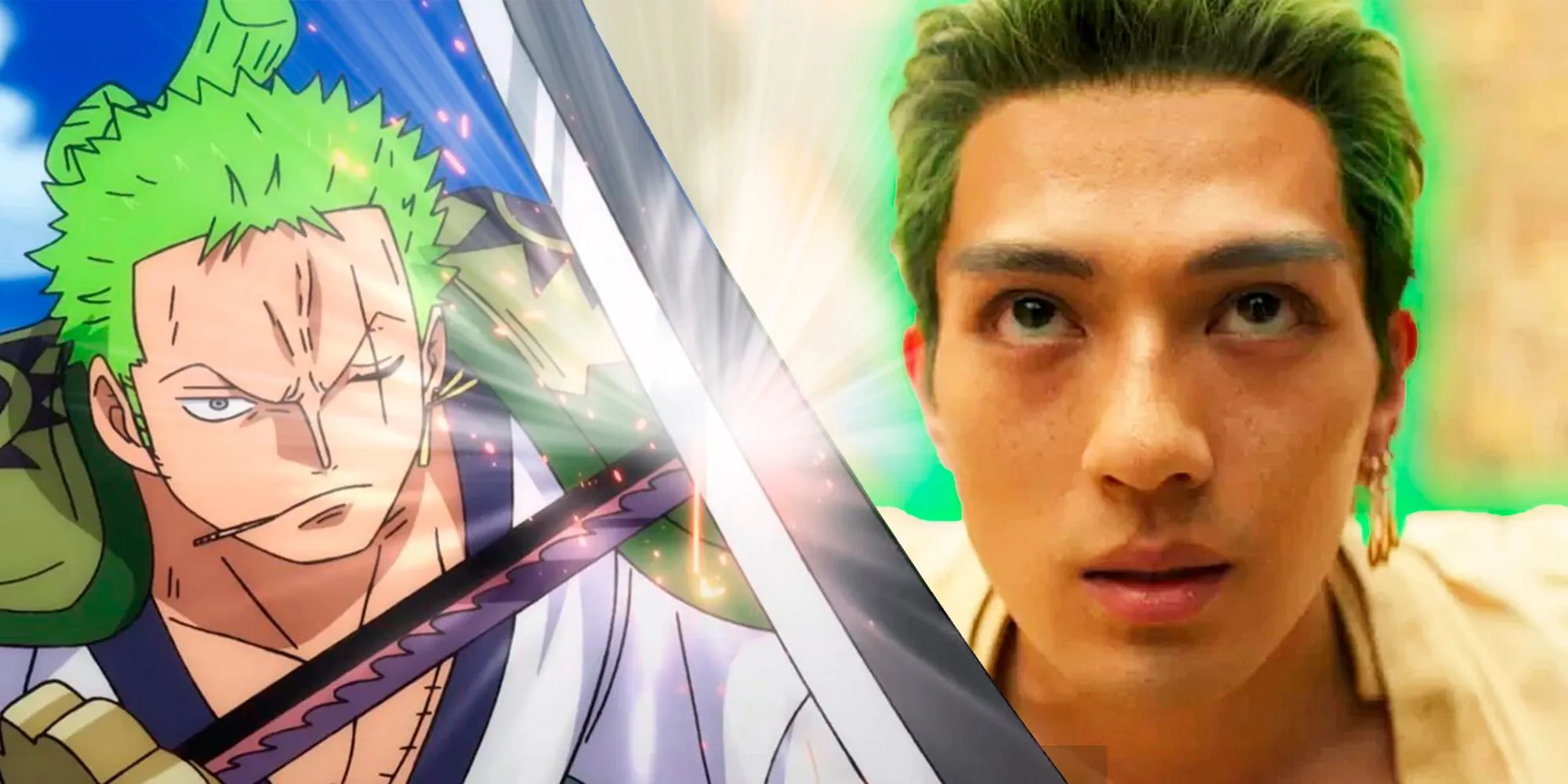 Roronoa Zoro wields sword in One Piece anime and live-action Roronoa Zoro wields sword in One Piece anime and live-action