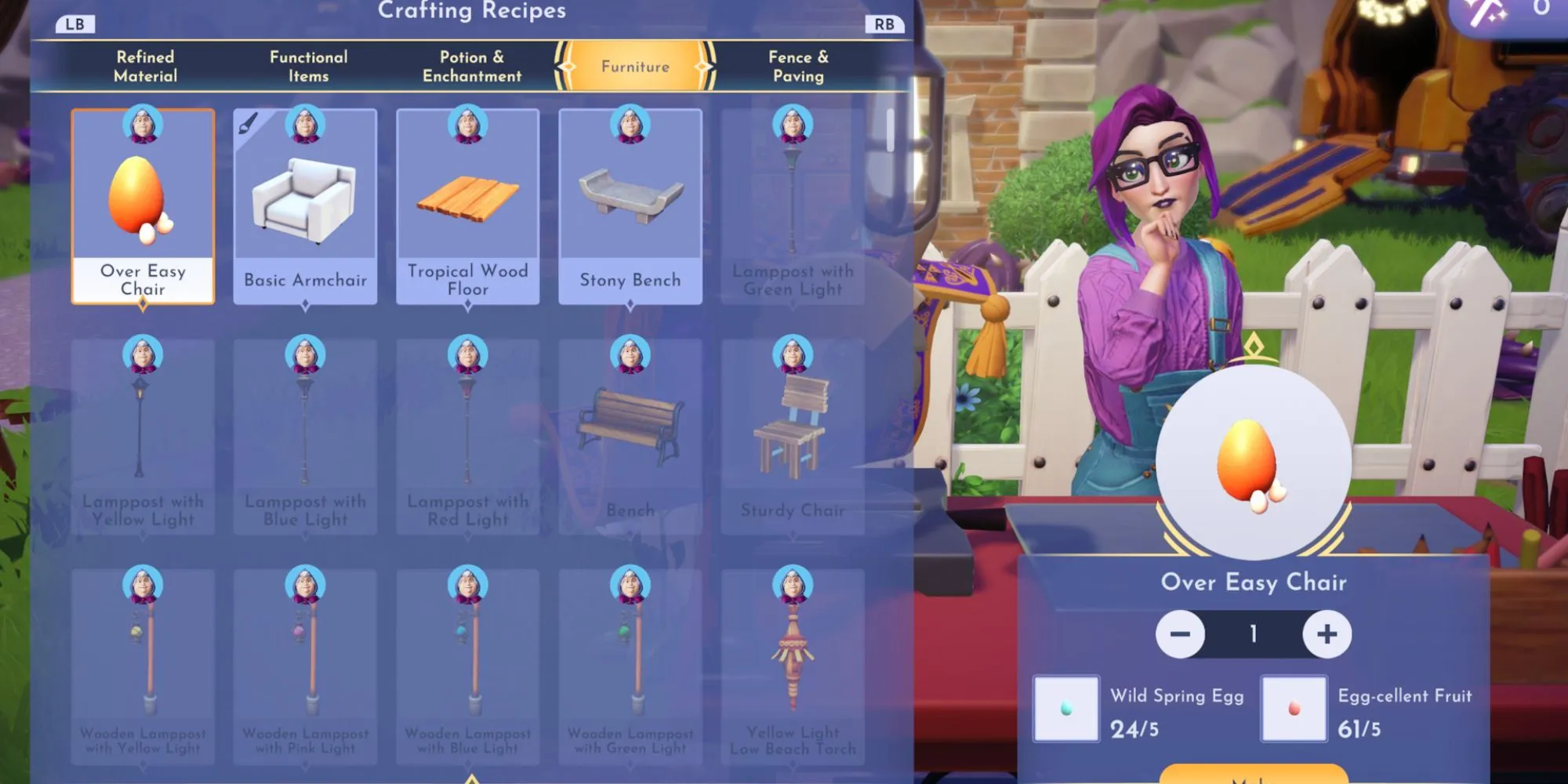 Over Easy Chair in Disney Dreamlight Valley