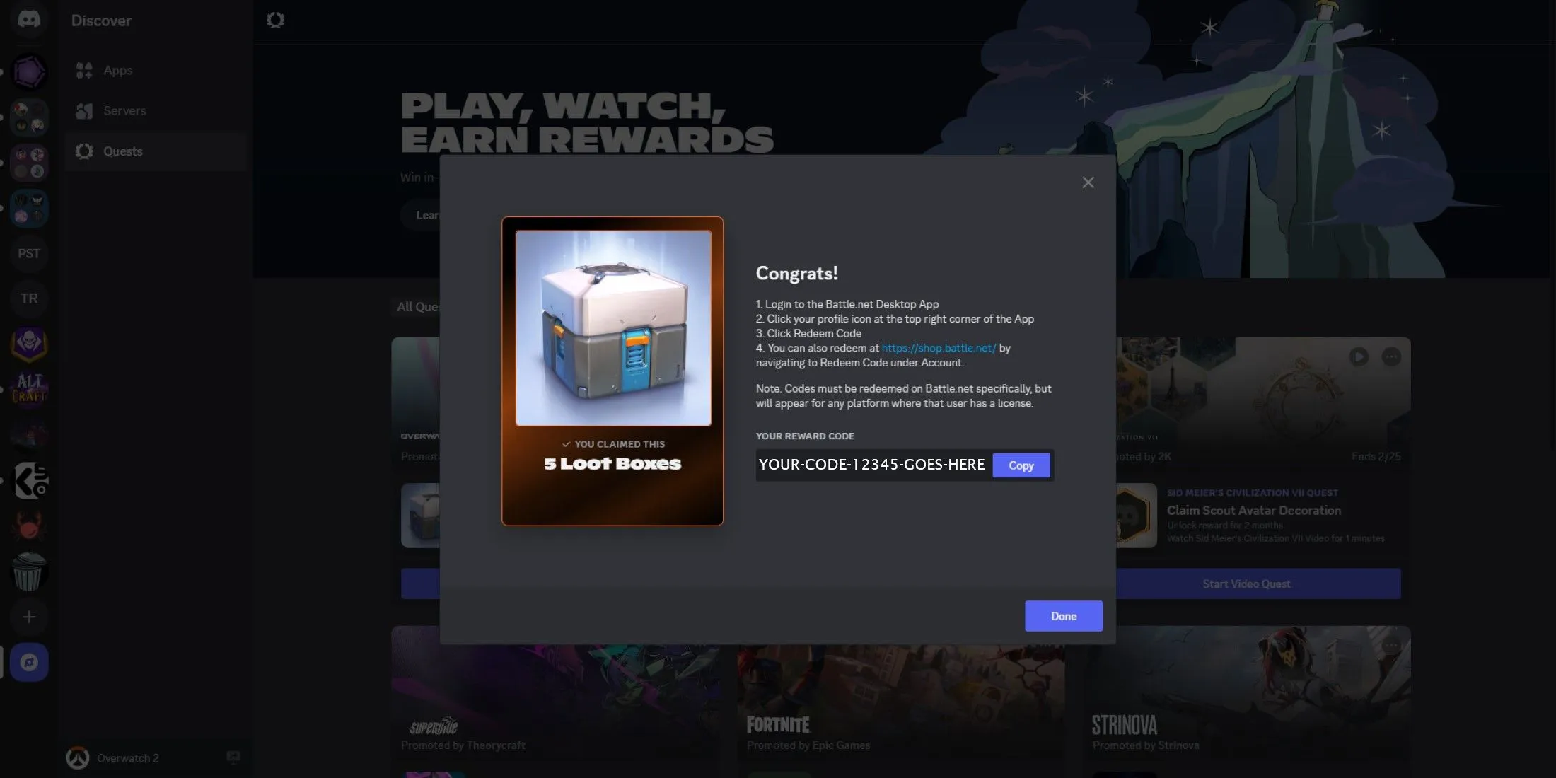 Quest Reward Code Quest Reward Code
