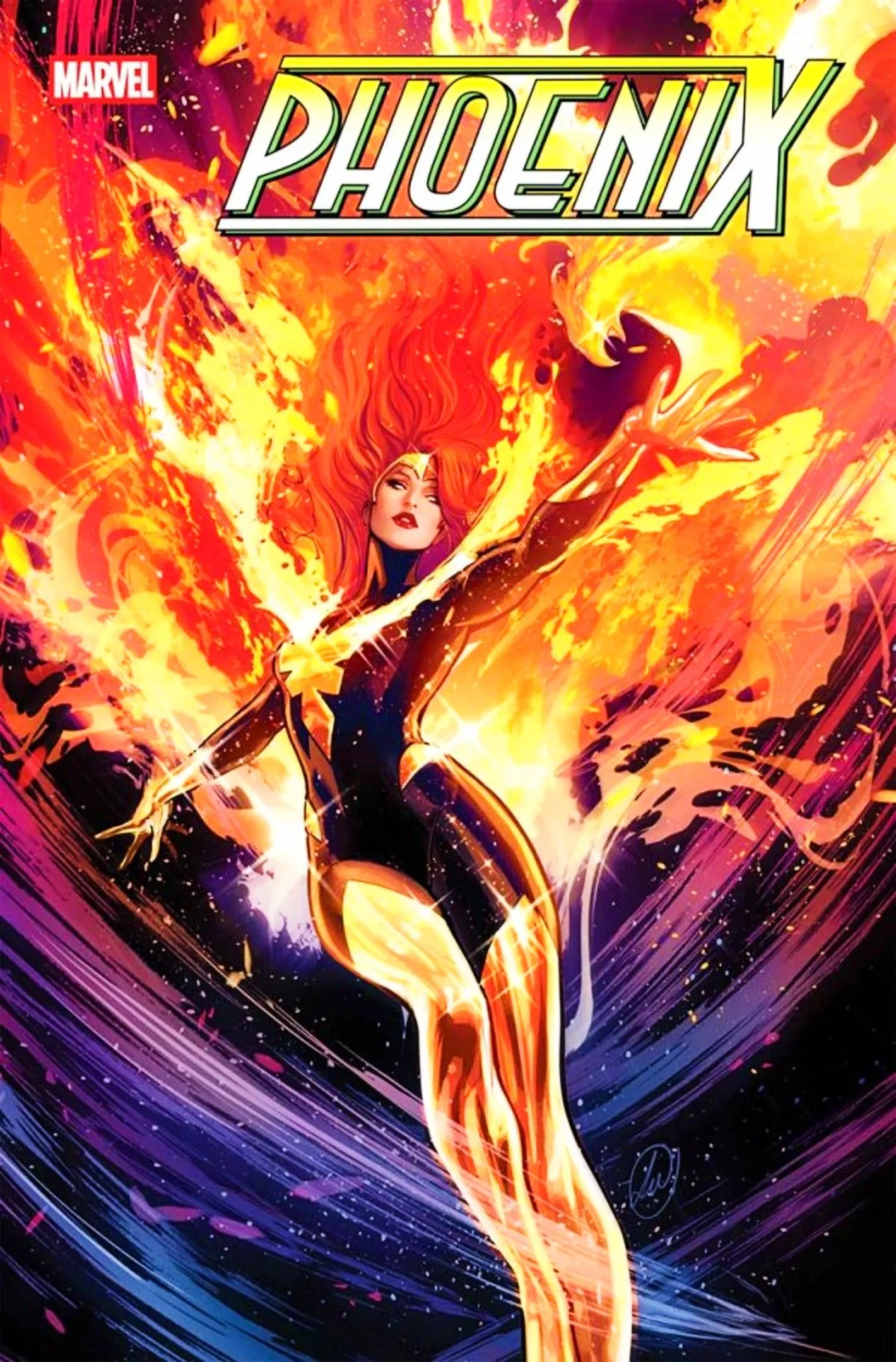 Phoenix #11 cover, Jean Grey bathed in cosmic flames