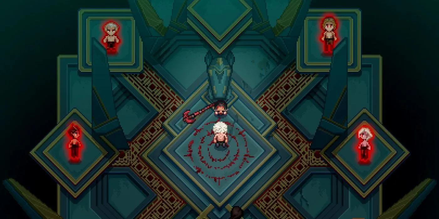 Astarion in the middle of a dark ritual in the Stardew Valley mod Astarion in the middle of a dark ritual in the Stardew Valley mod