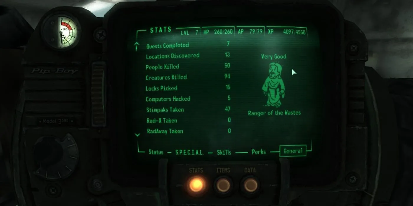 Pip-Boy Display in Fallout 3 Pip-Boy Display in Fallout 3