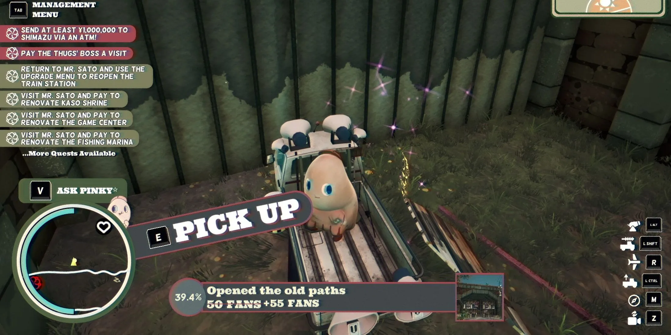Player collecting a collectible Player collecting a collectible