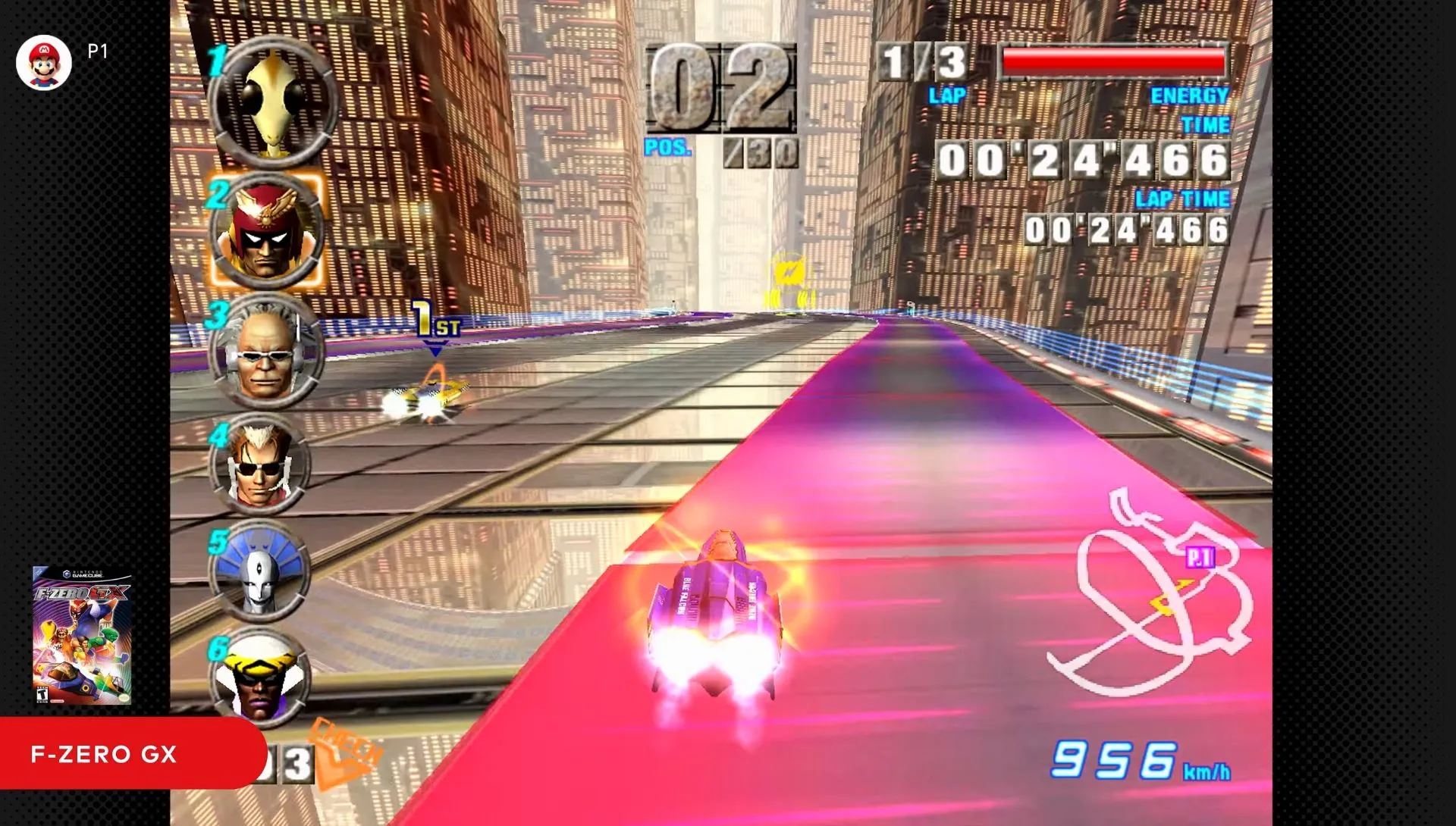 Player racing in F-Zero GX on Nintendo Switch 2