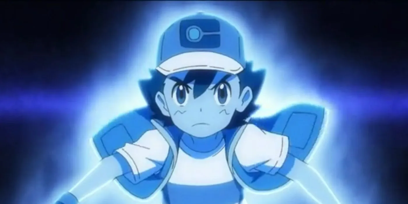 Ash showcasing his aura abilities
