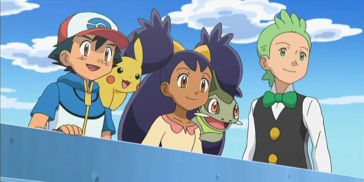 Ash, Iris, and Cilan on a Boat Ash, Iris, and Cilan on a Boat