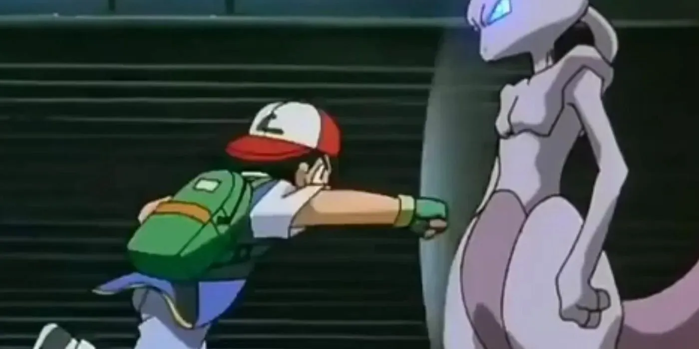 Ash confronting Mewtwo