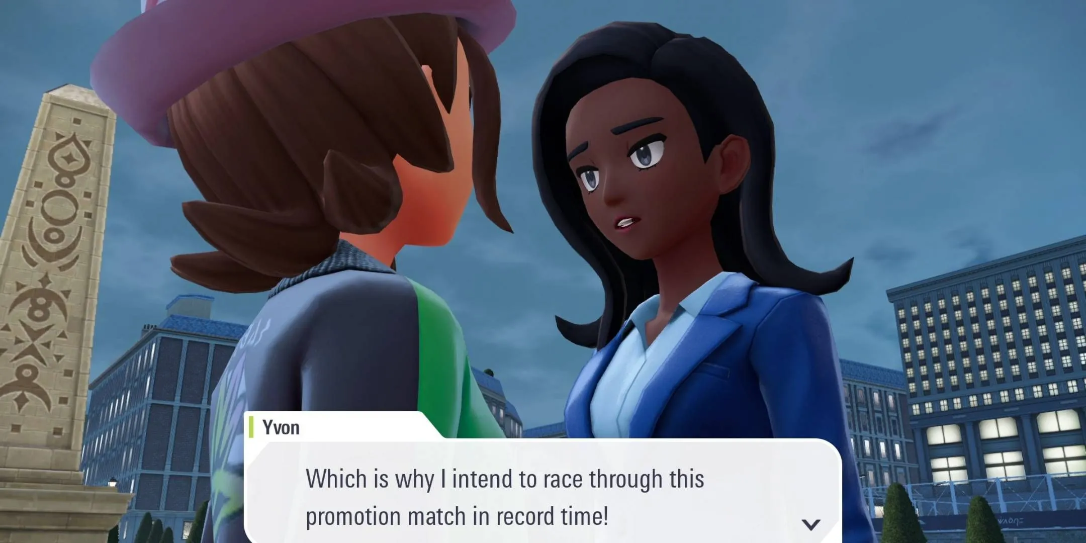 The player talking to Yvon in Pokemon Legends Z-A. The player talking to Yvon in Pokemon Legends Z-A.