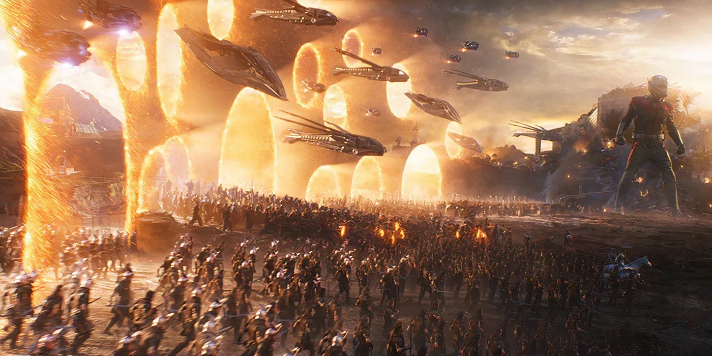 Portal scene in the Battle of Earth in Avengers Endgame Portal scene in the Battle of Earth in Avengers Endgame