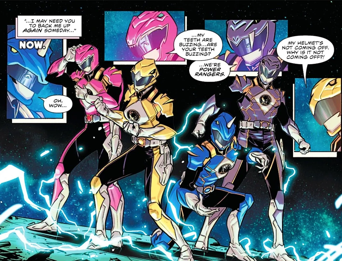 Power Rangers Prime #5, the new Rangers squad fully assembles for the first time