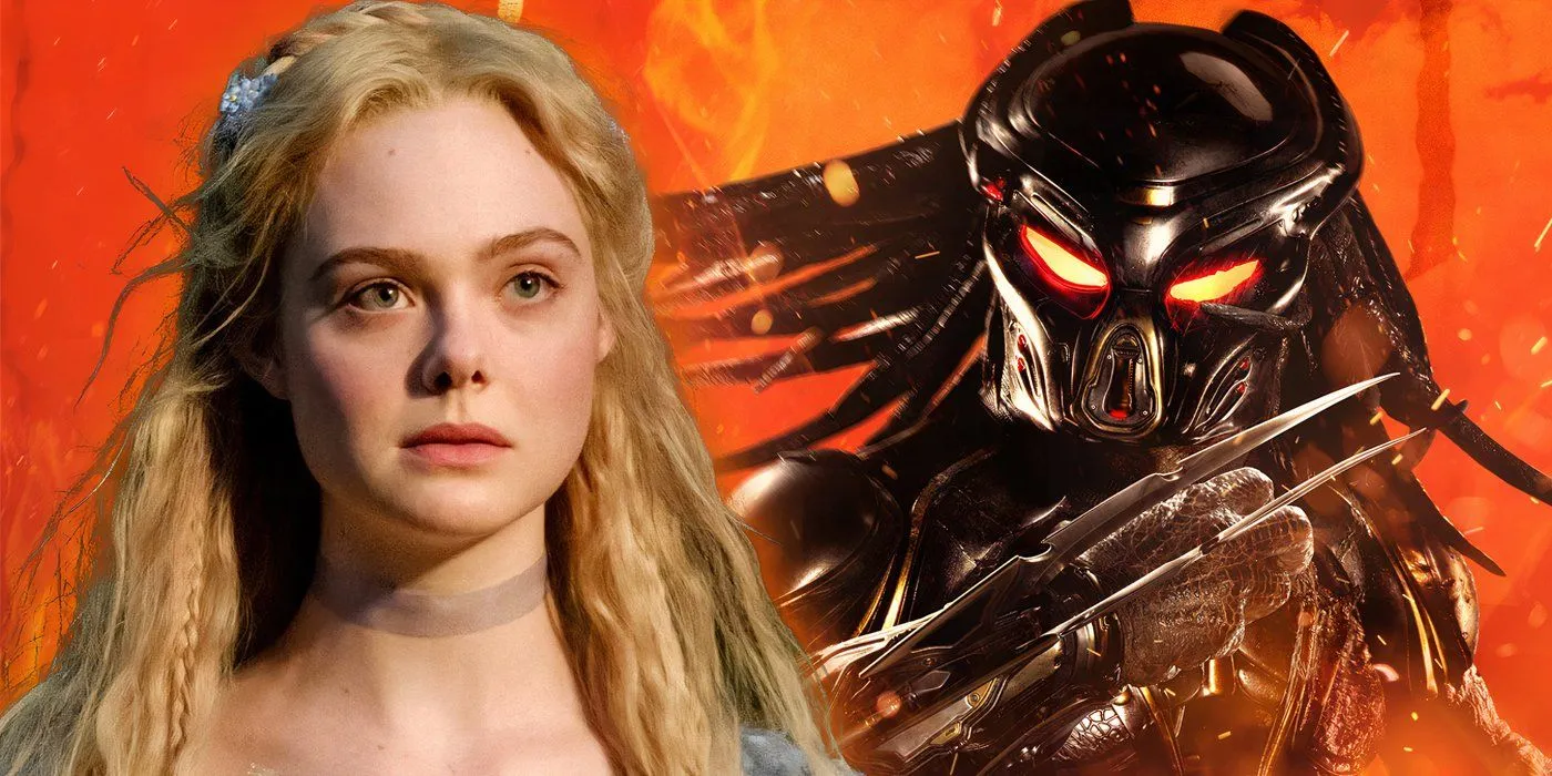 Elle Fanning with the Predator