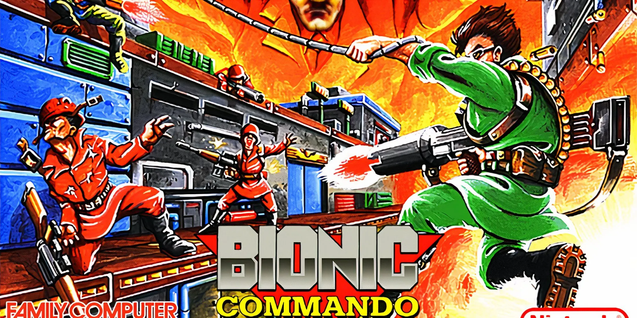 Promo art featuring characters in Bionic Commando Promo art featuring characters in Bionic Commando