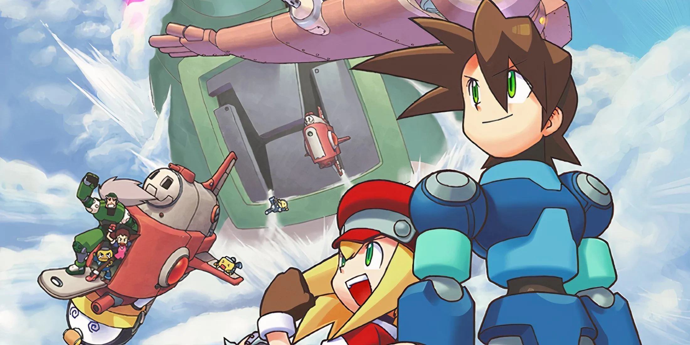 Promo art featuring characters in Mega Man Legends Promo art featuring characters in Mega Man Legends