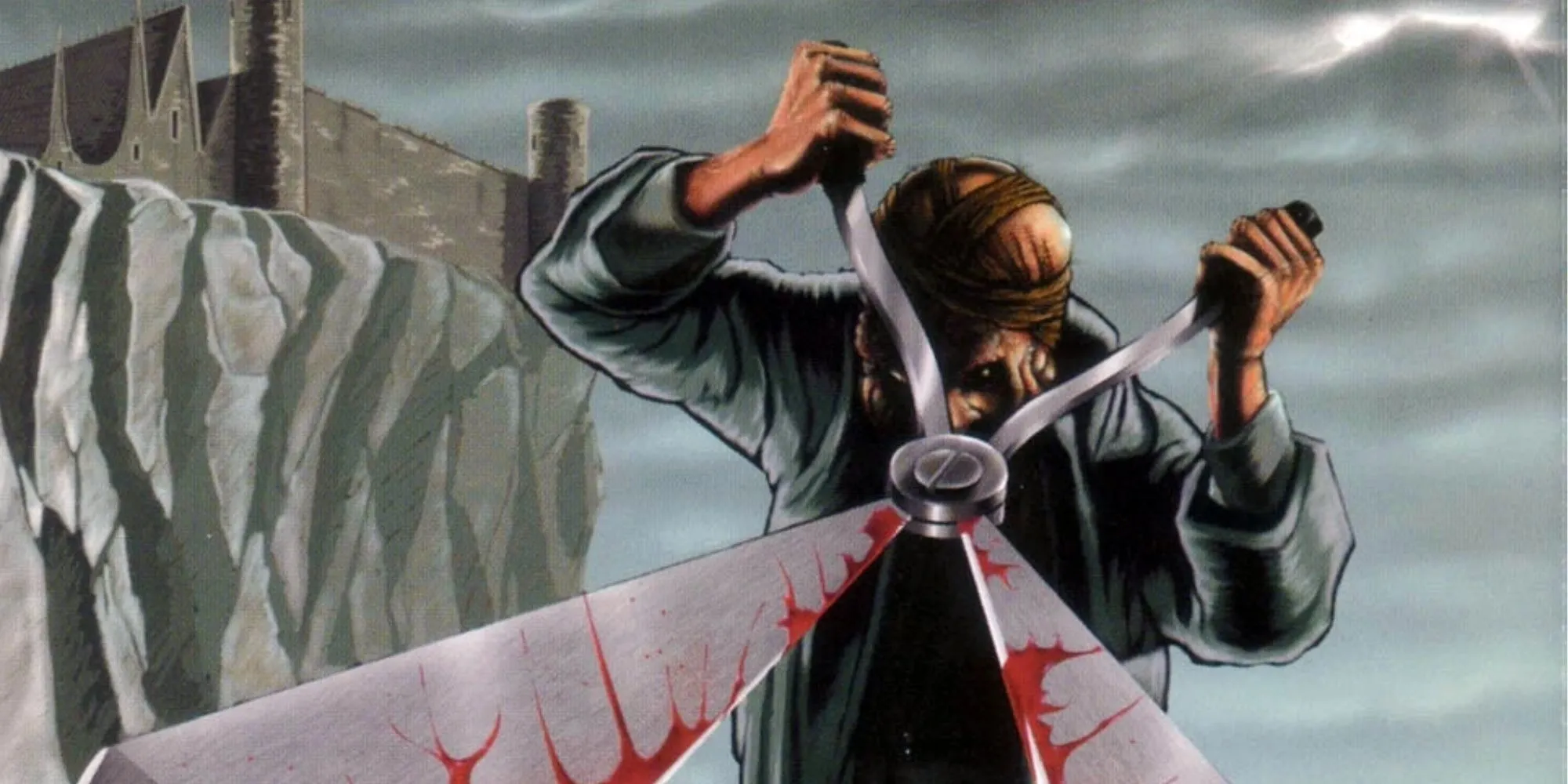 Promo art featuring Scissorman in Clock Tower Promo art featuring Scissorman in Clock Tower