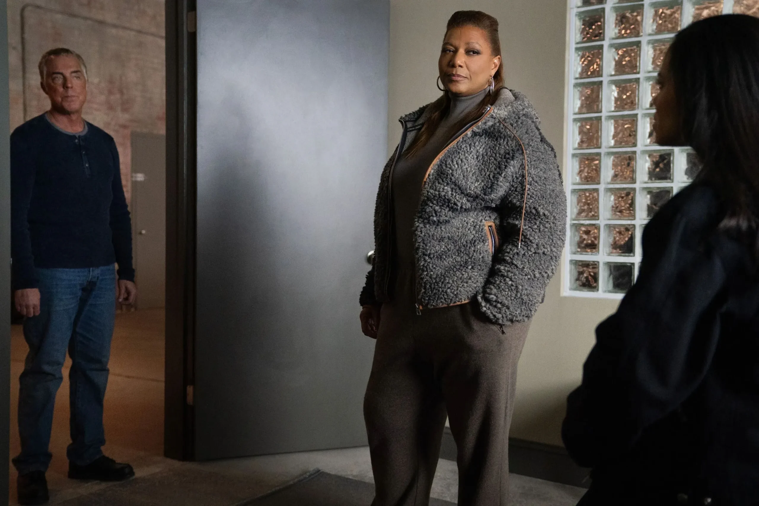 Queen Latifah with Titus Welliver and Juani Feliz Queen Latifah with Titus Welliver and Juani Feliz