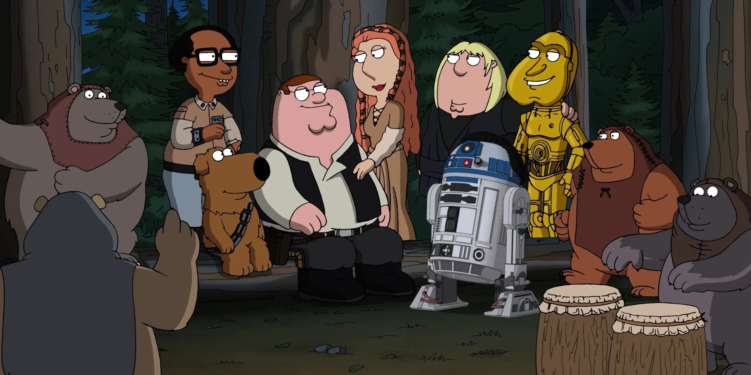 Return of the Jedi's Endor celebration in Family Guy Return of the Jedi's Endor celebration in Family Guy