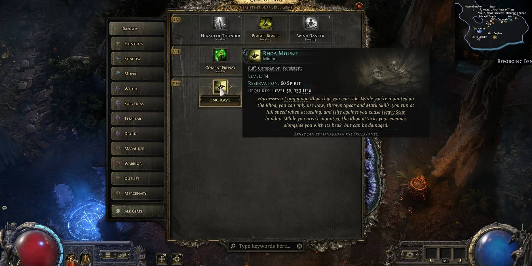 Rhoa Mount Spirit Gem in Path of Exile 2 Rhoa Mount Spirit Gem in Path of Exile 2