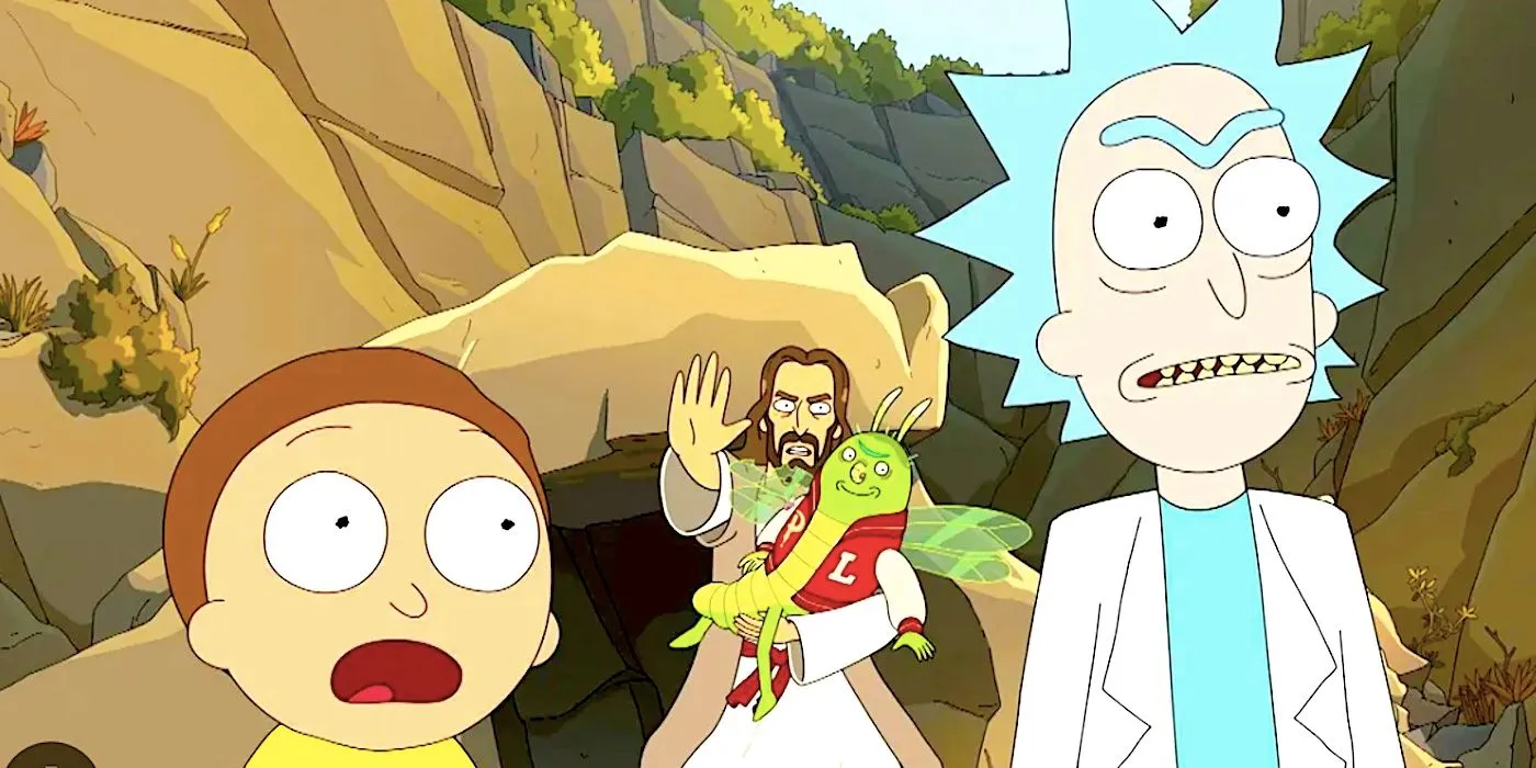 Rick and Morty with Jesus and Previous Leon Rick and Morty with Jesus and Previous Leon