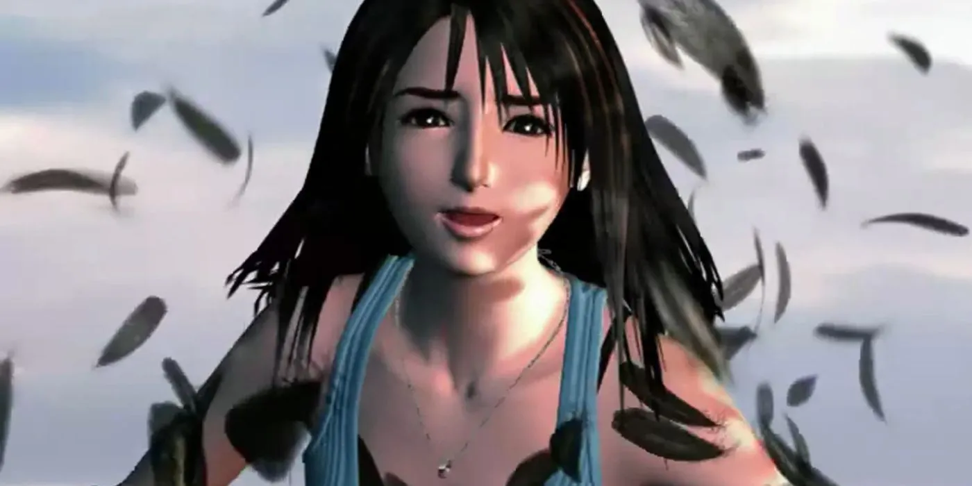 Rinoa running with black feathers falling, Final Fantasy 8