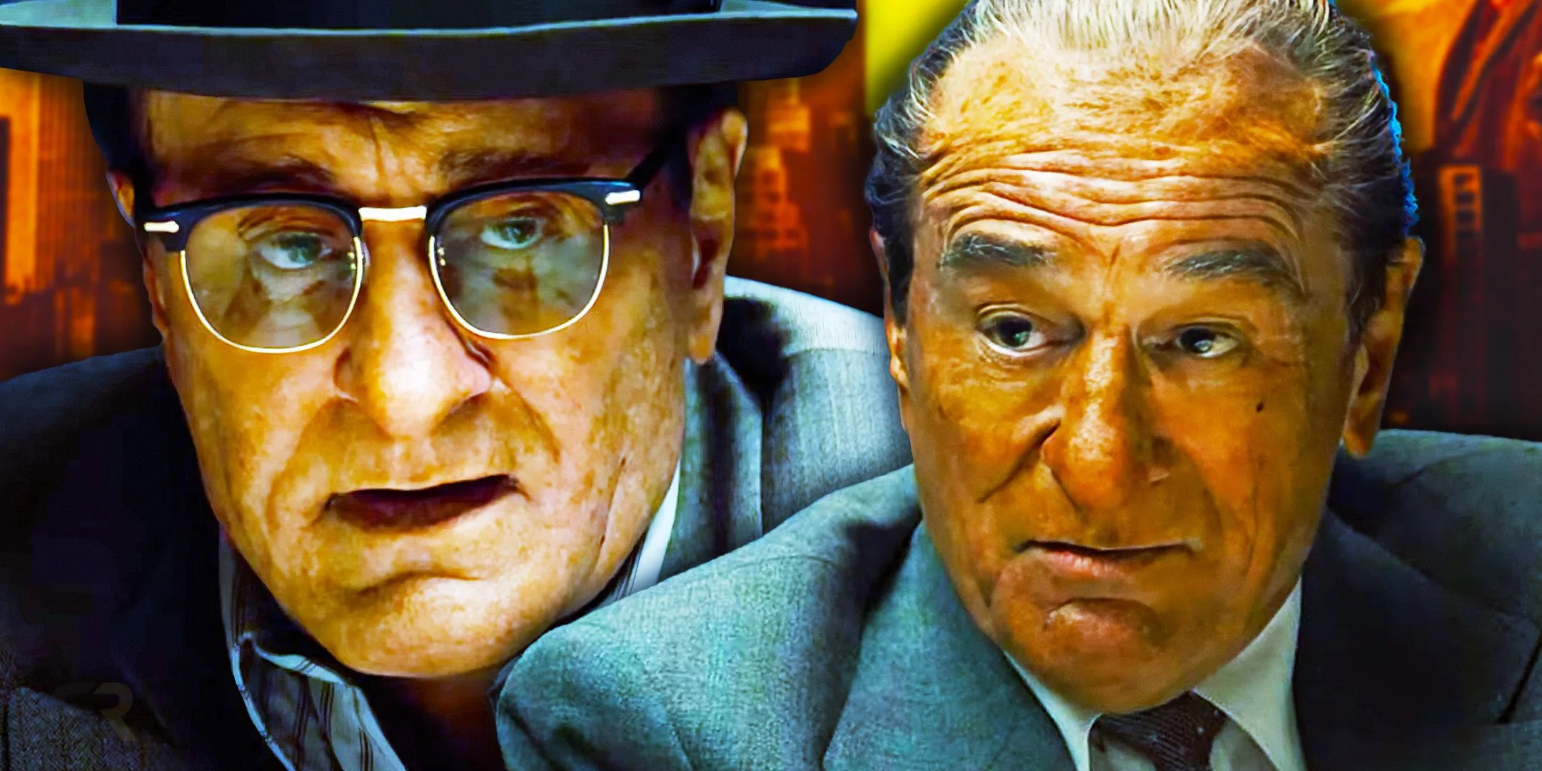 Robert De Niro as two different characters in The Alto Knights Robert De Niro as two different characters in The Alto Knights