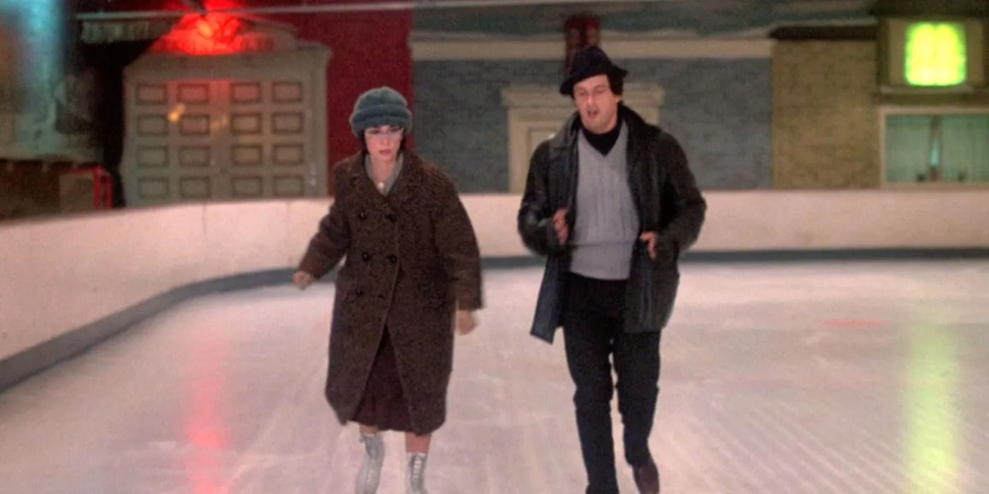 Talia Shire and Sylvester Stallone in Rocky