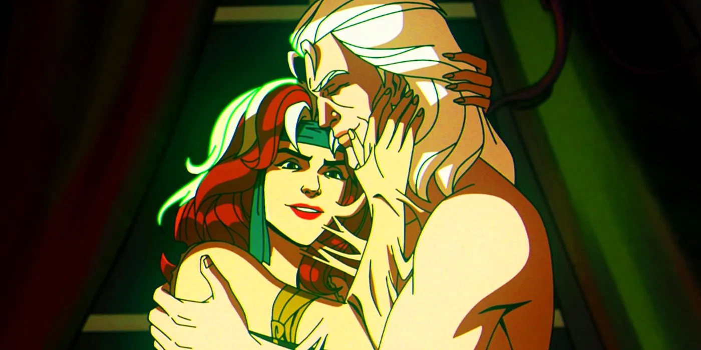 Rogue and Magneto embrace Rogue and Magneto embrace