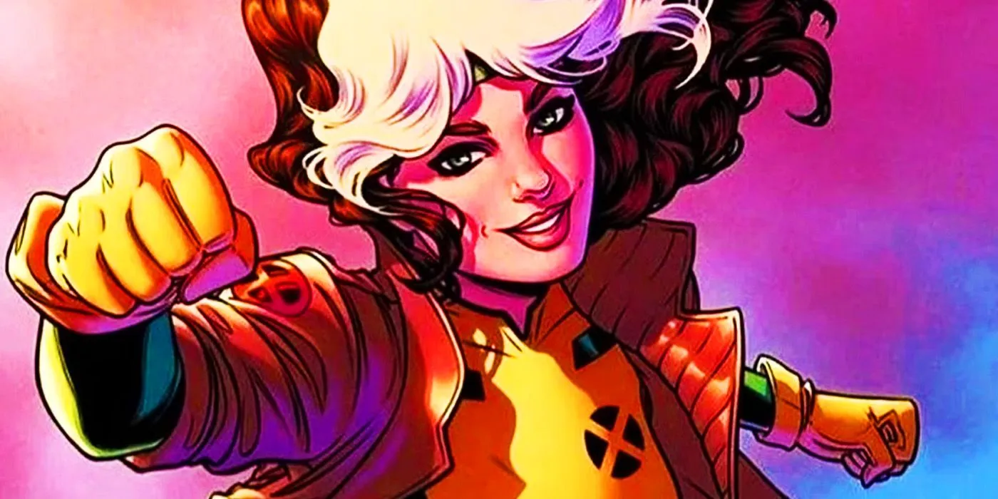 Rogue punching the air in Marvel Comics Rogue punching the air in Marvel Comics