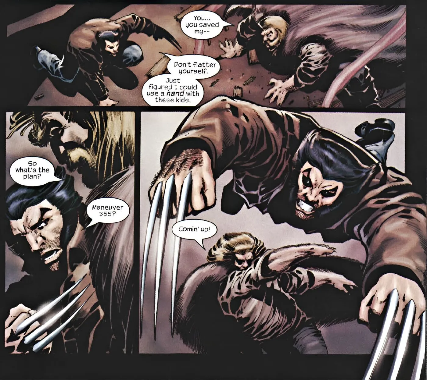 Wolverine and Sabretooth use the Fastball Special Wolverine and Sabretooth use the Fastball Special