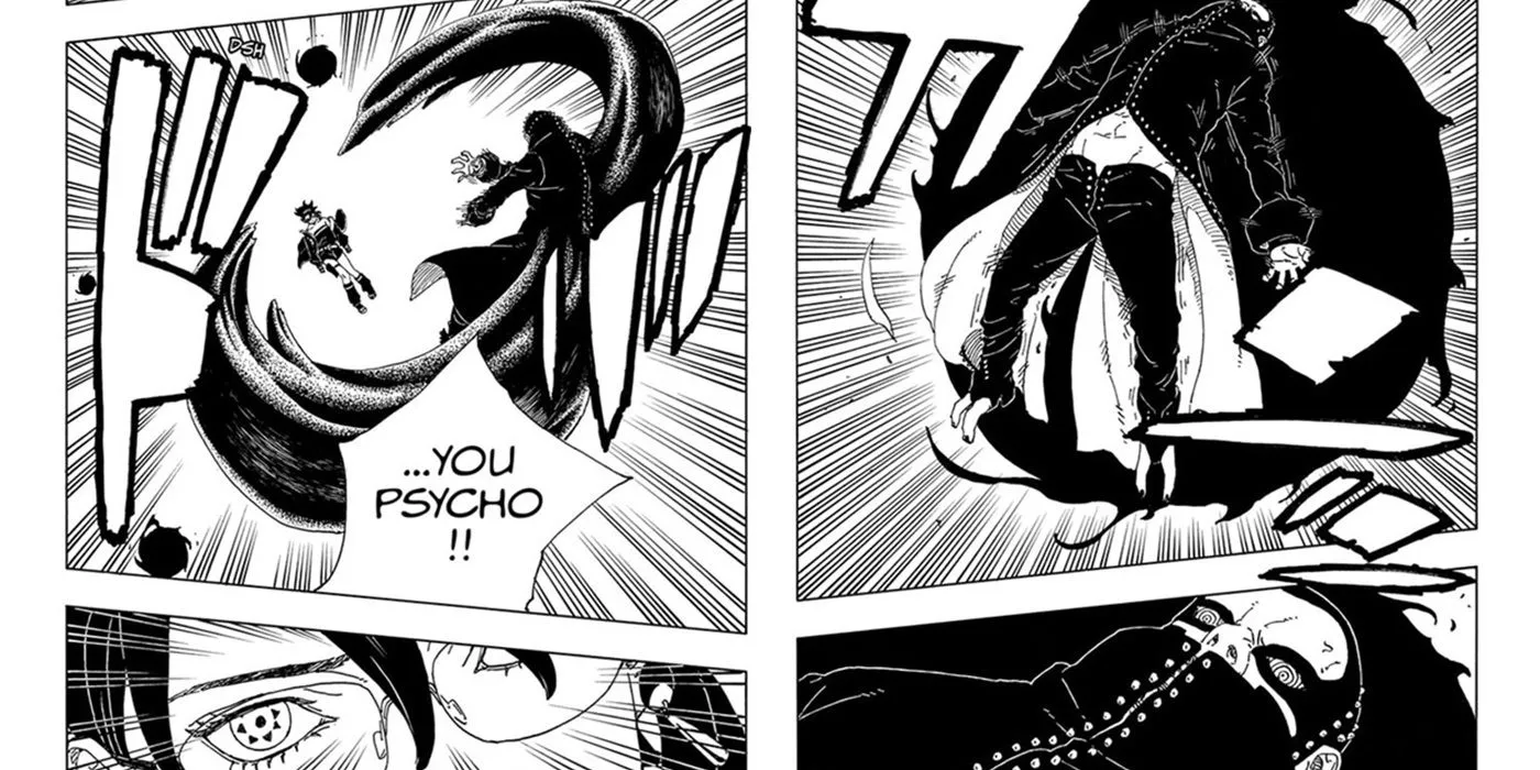 Sarada attacking Ryu