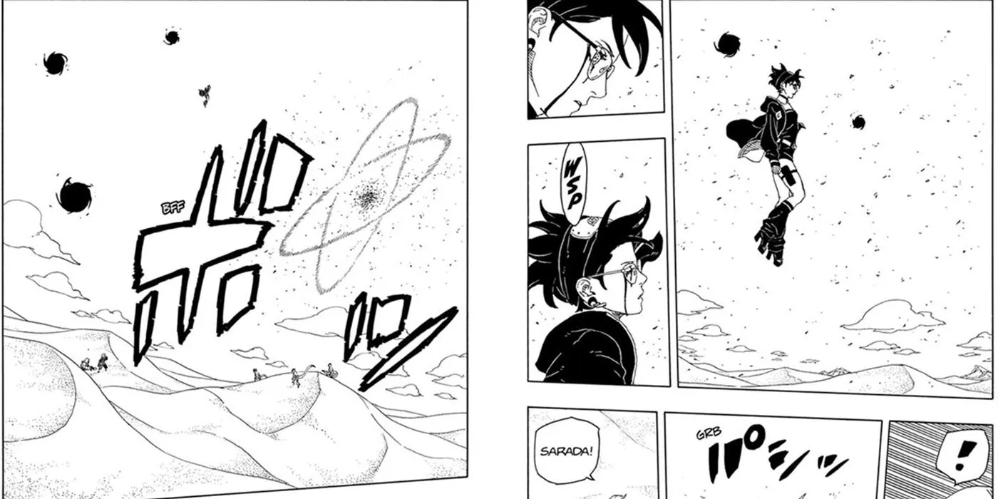 Sarada defeating Ryu