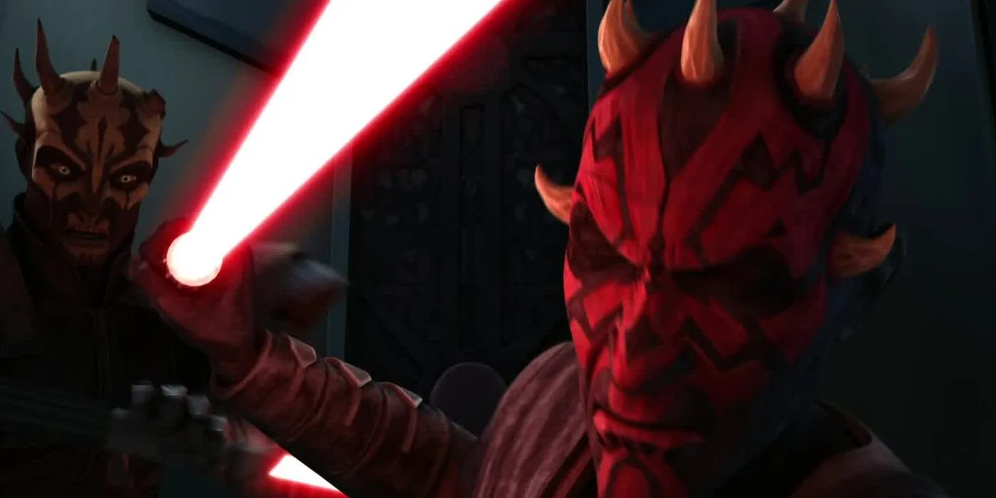 Savage and Maul during the fight against Darth Sidious