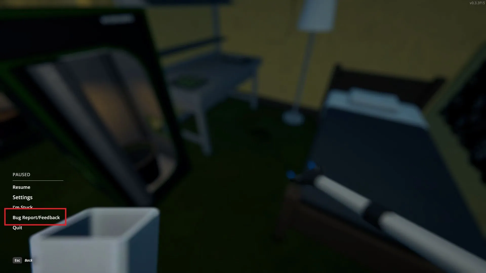 Schedule 1 Bug Report Menu