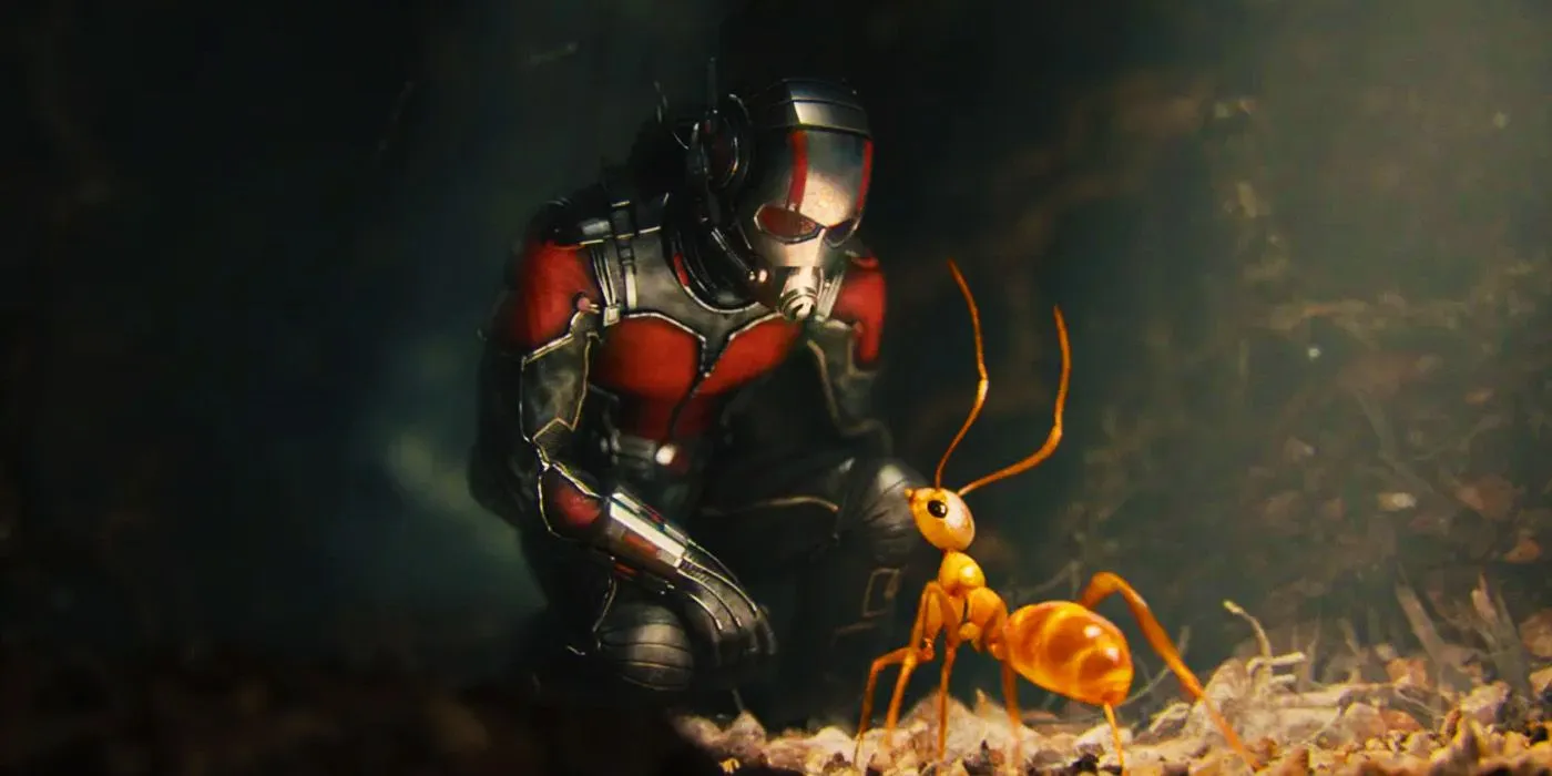 Scott Lang talking to an ant