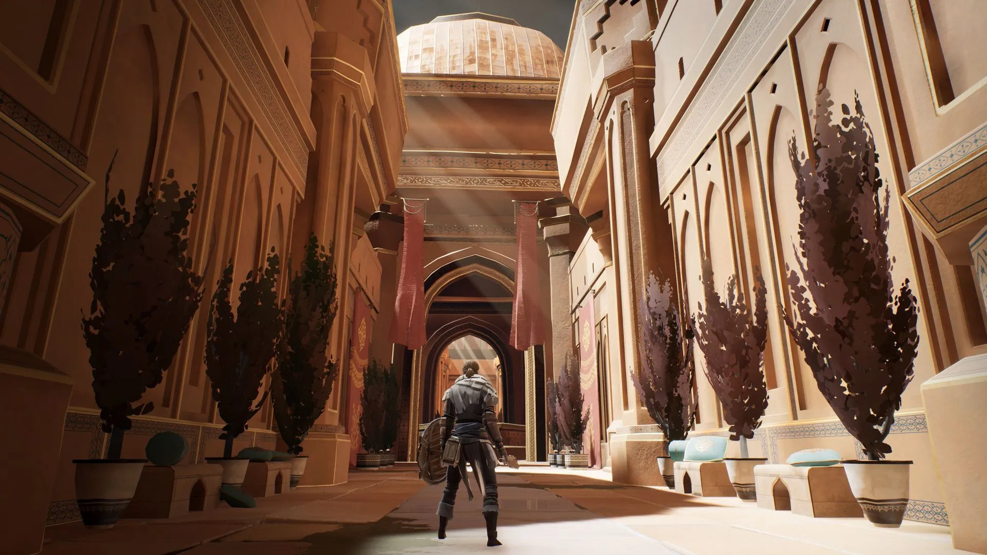 Character at Structure Entrance in Ashen Character at Structure Entrance in Ashen