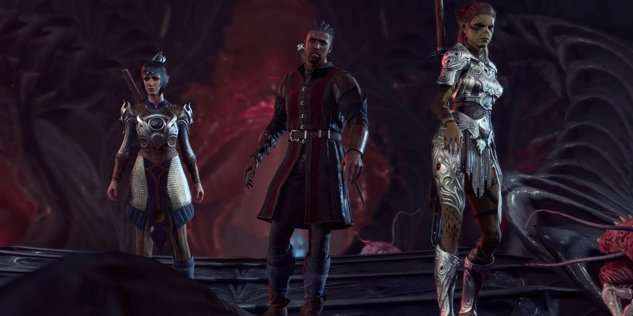 Wyll with Shadowheart and Lae'zel