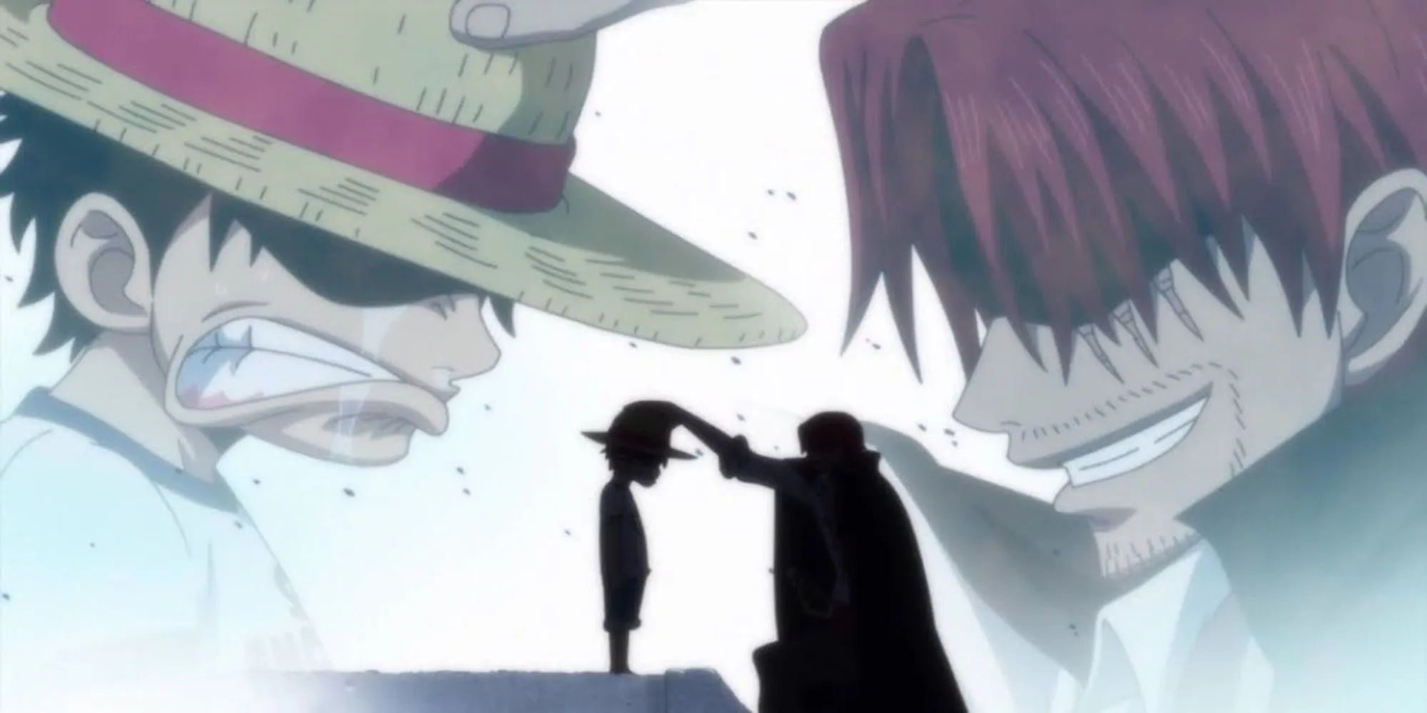 Shanks giving Luffy his Straw Hat