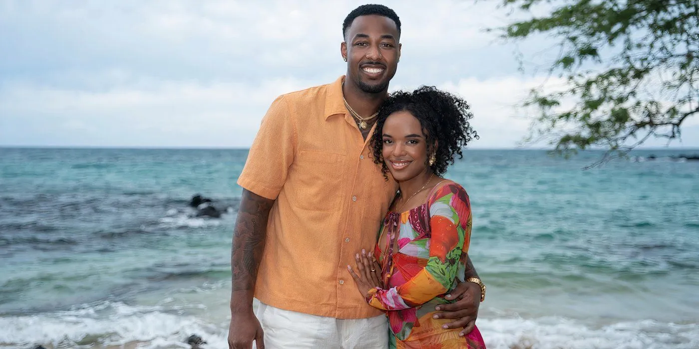 Shante and Brion cast photo Temptation Island season 9 in front of ocean Shante and Brion cast photo Temptation Island season 9 in front of ocean