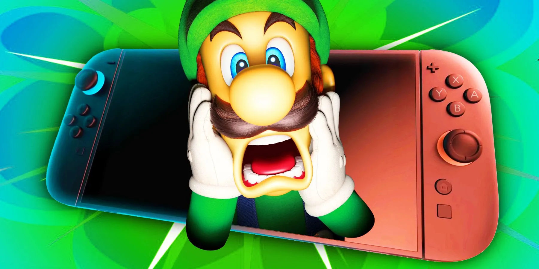 Shocked Luigi with the Nintendo Switch 2 Shocked Luigi with the Nintendo Switch 2