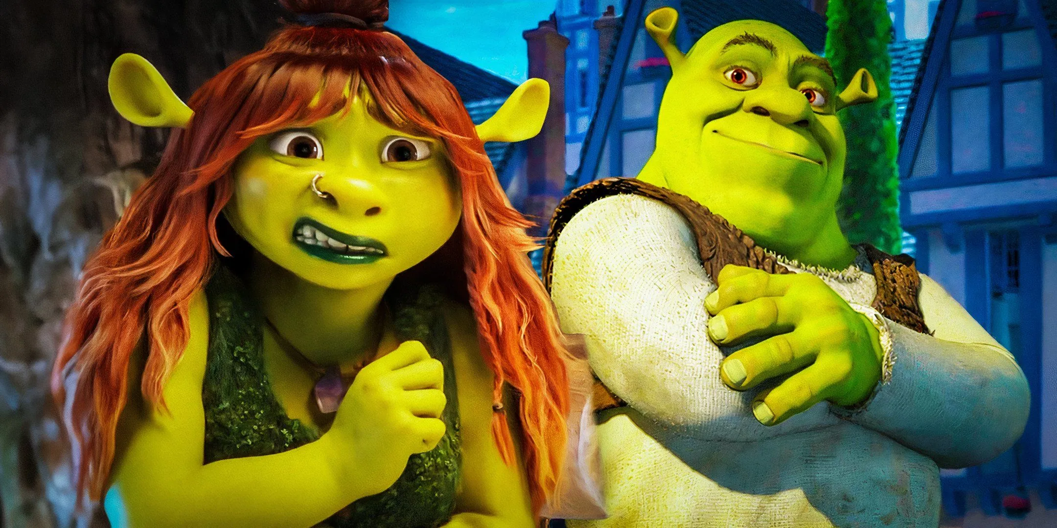 Shrek 5 Felicia disgusted and Shrek looking proud