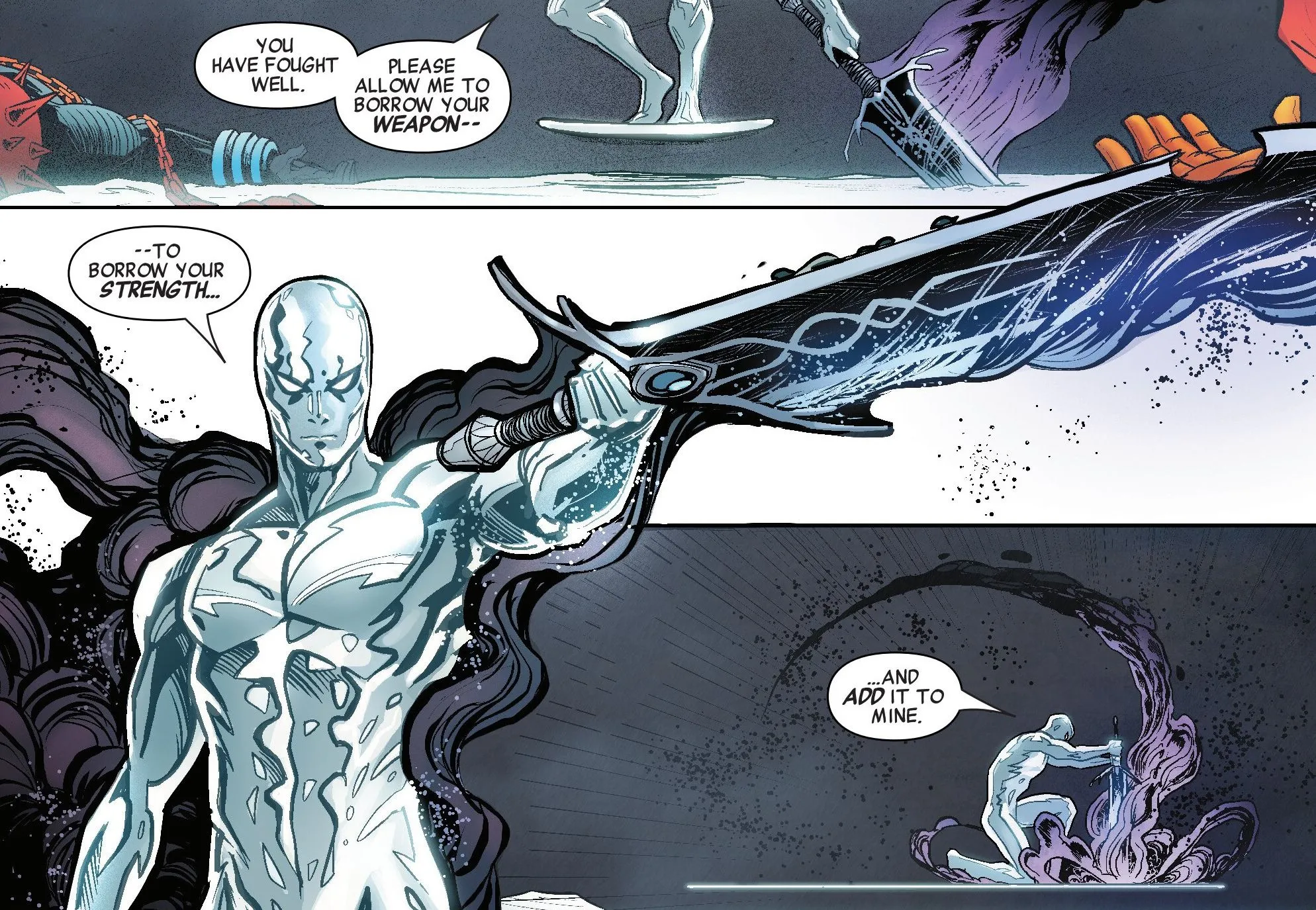Silver Surfer claims Surtur's Twilight Sword
