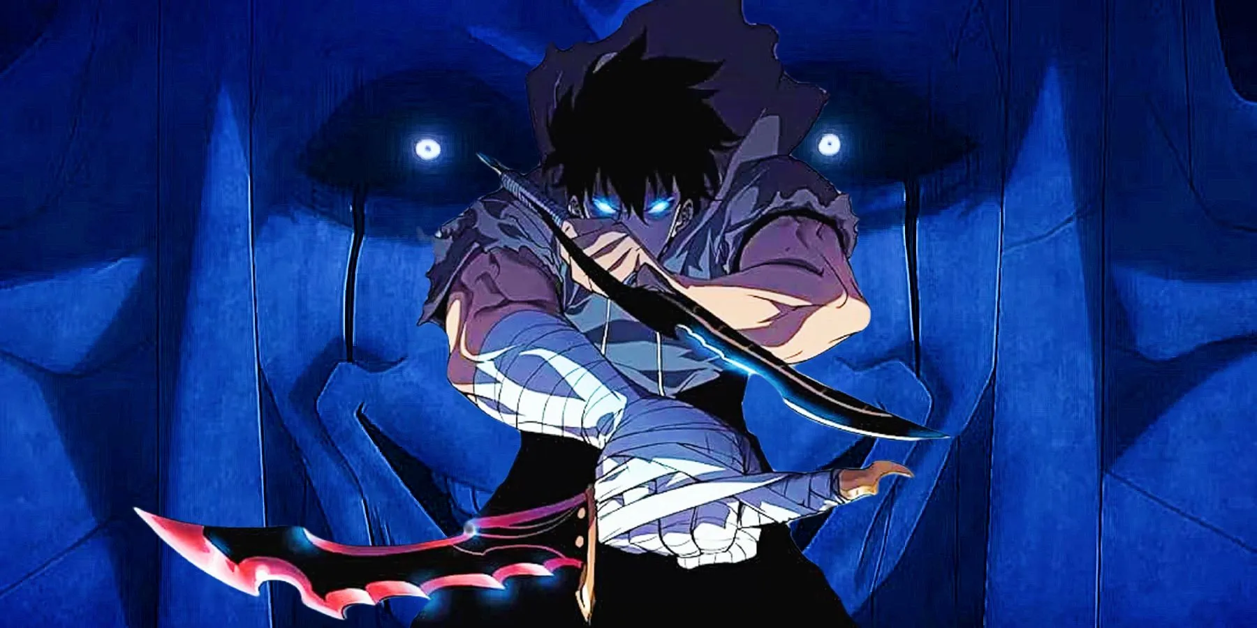 Jinwoo with the Statue of God