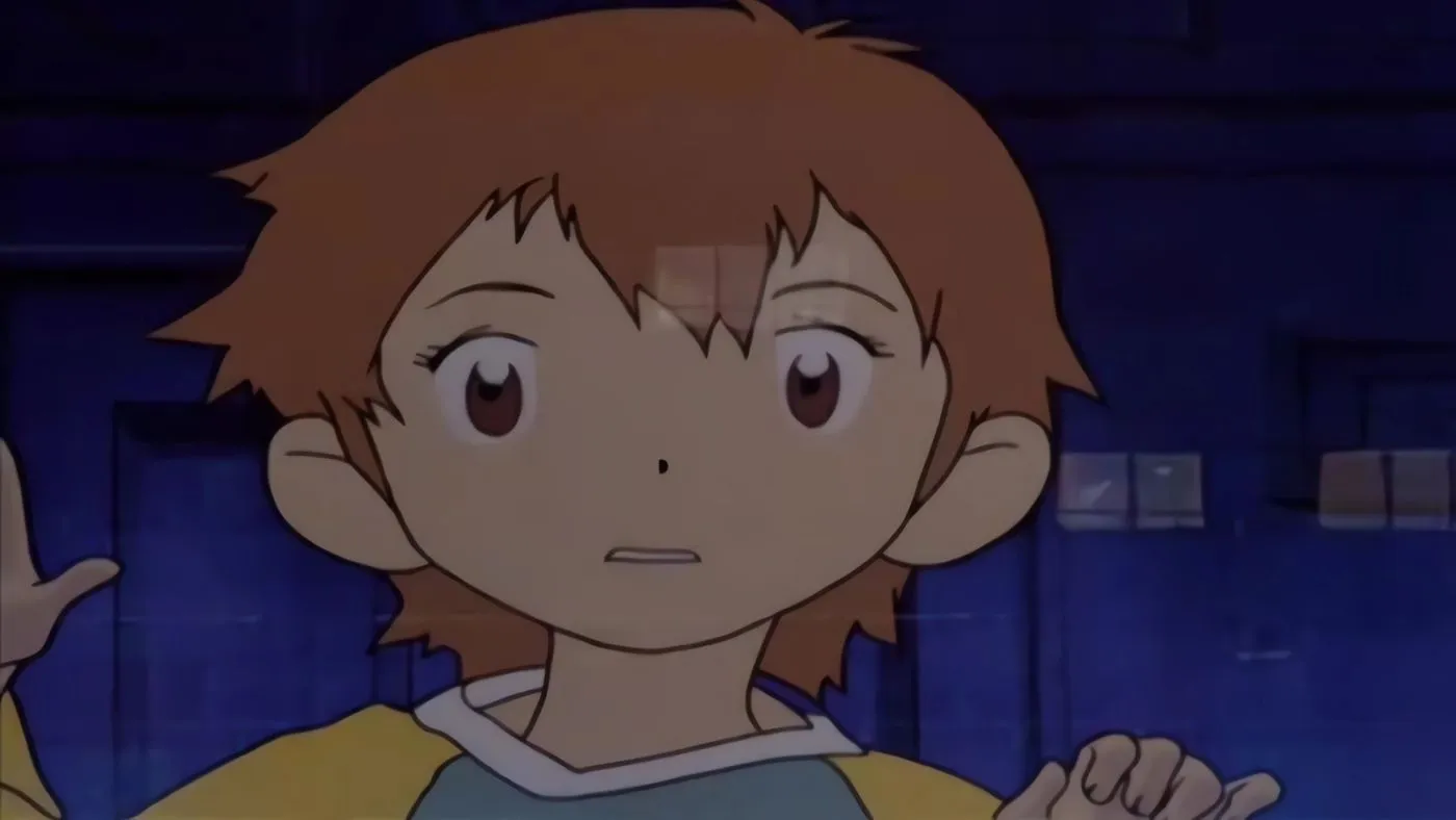 Sora watching the fight from afar and talks about Tai. Sora watching the fight from afar and talks about Tai.