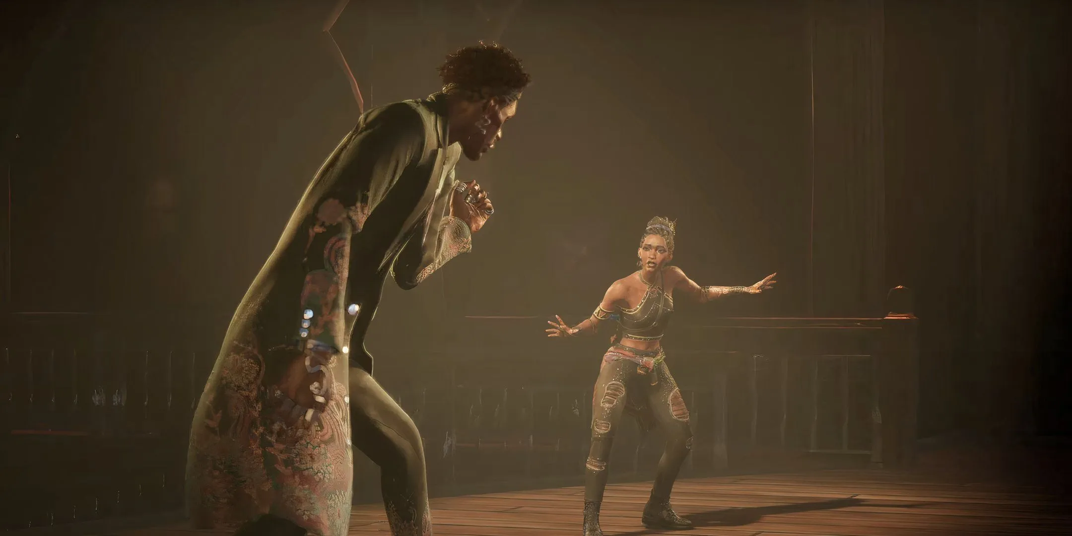 Hazel dances on stage. Hazel dances on stage.