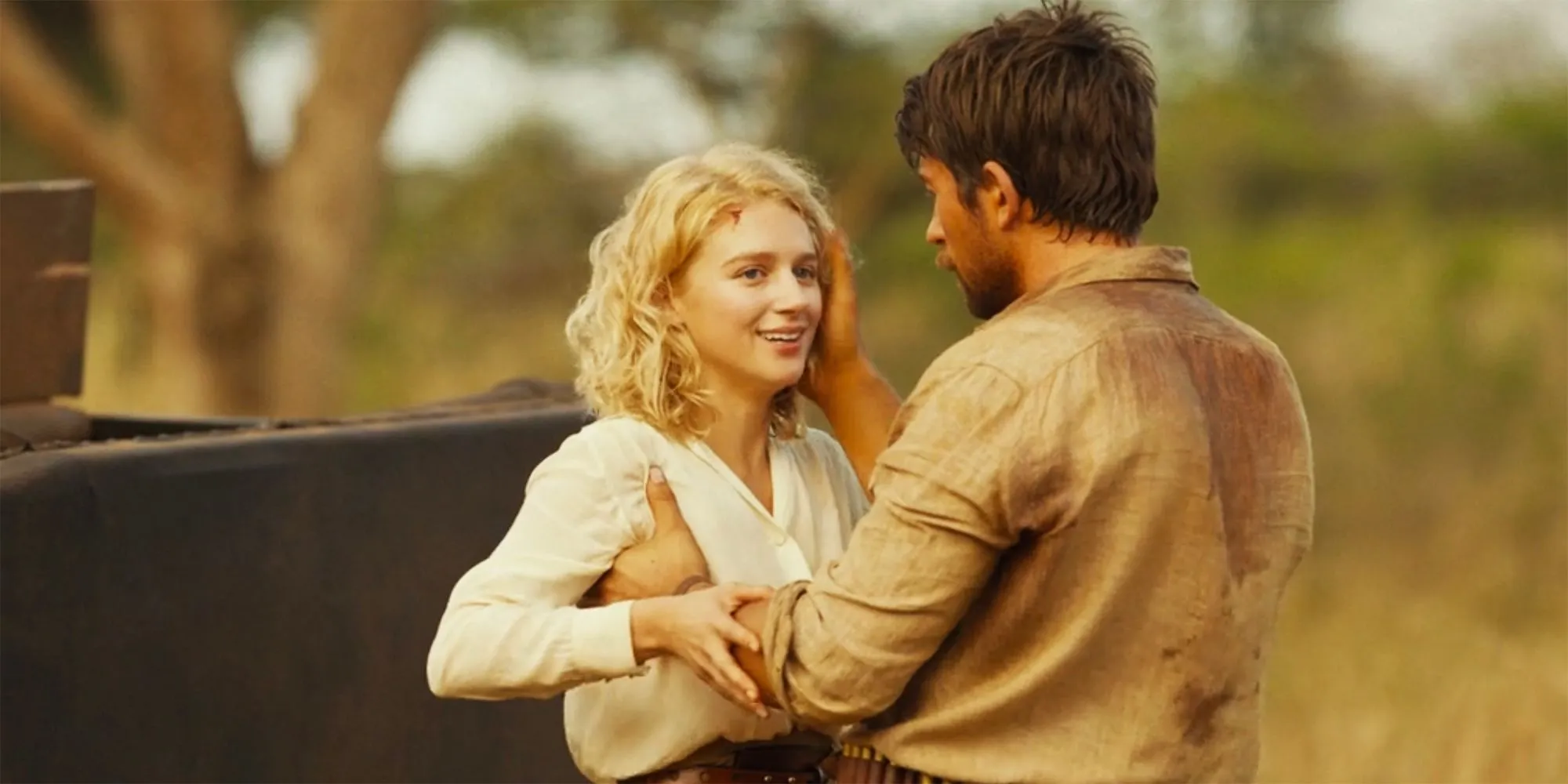 Spencer comforts Alexandra after the elephant attack Spencer comforts Alexandra after the elephant attack