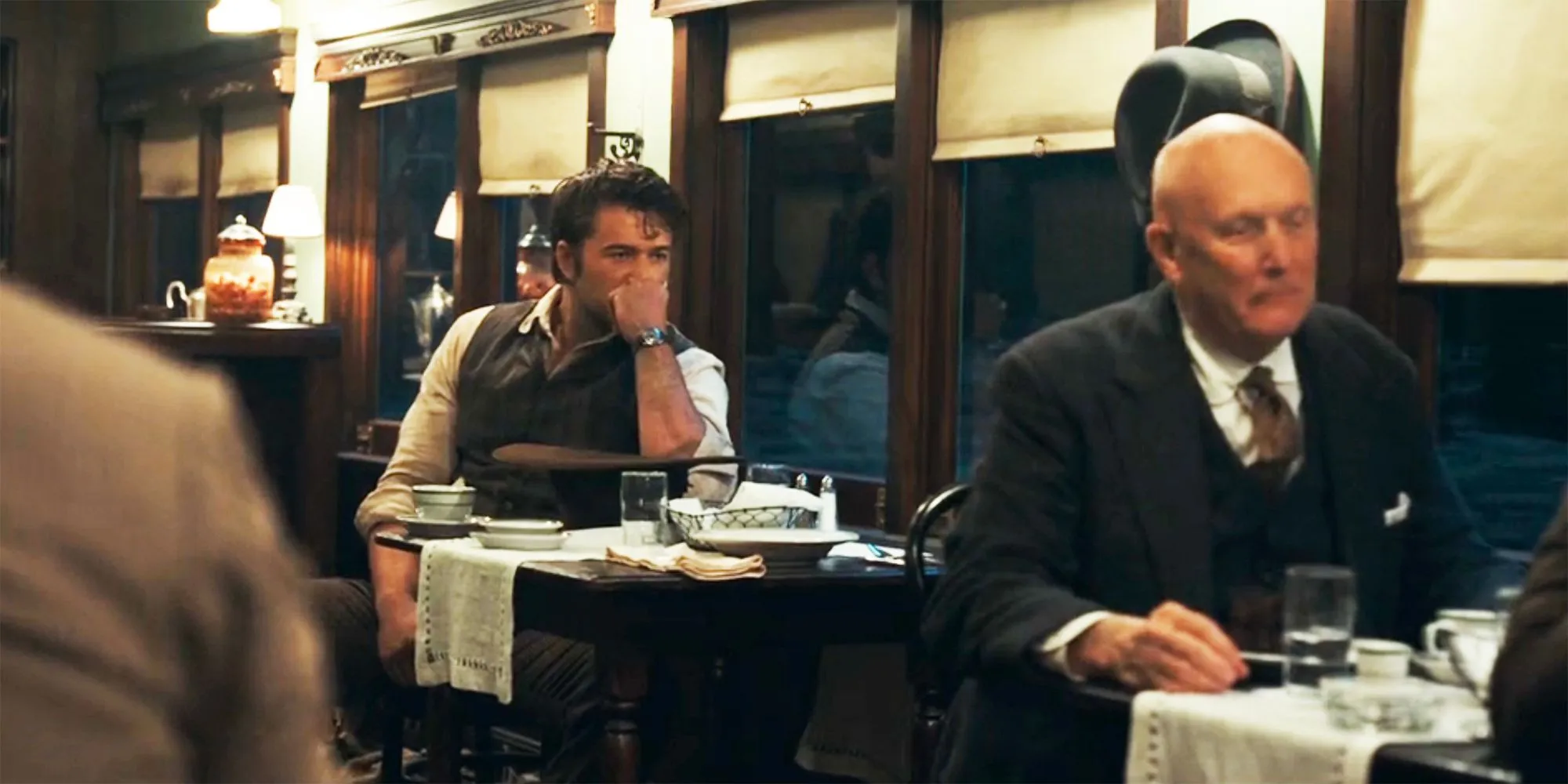 Spencer in the dining car in 1923 Spencer in the dining car in 1923