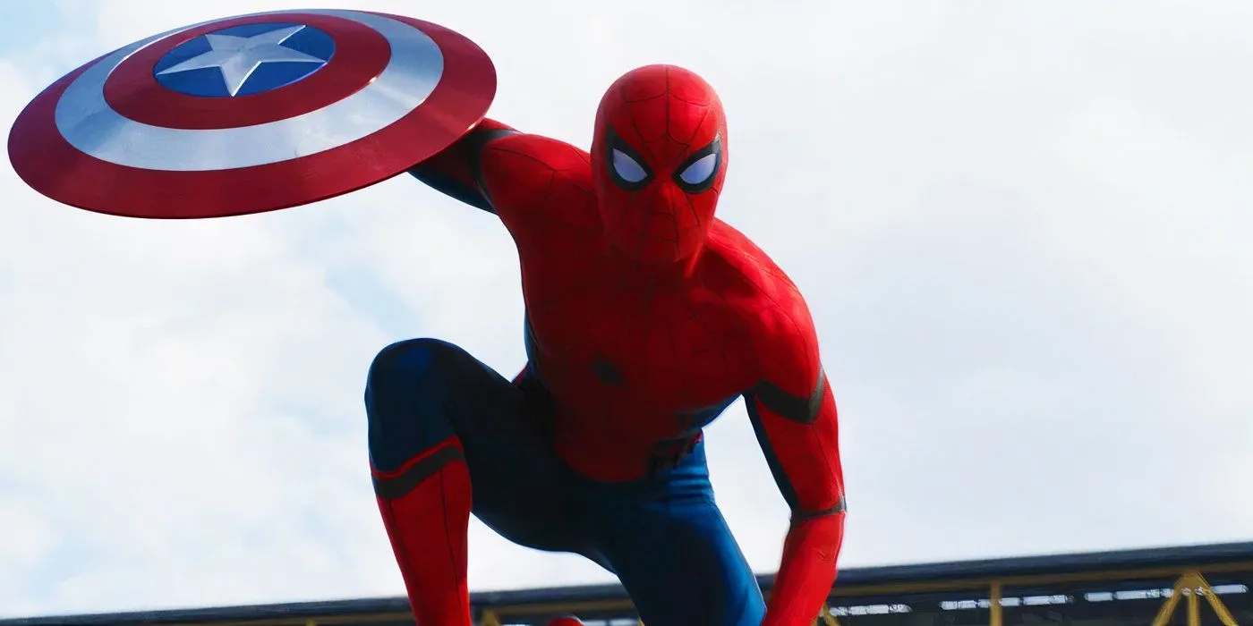 Spider-Man with Captain America's shield Spider-Man with Captain America's shield