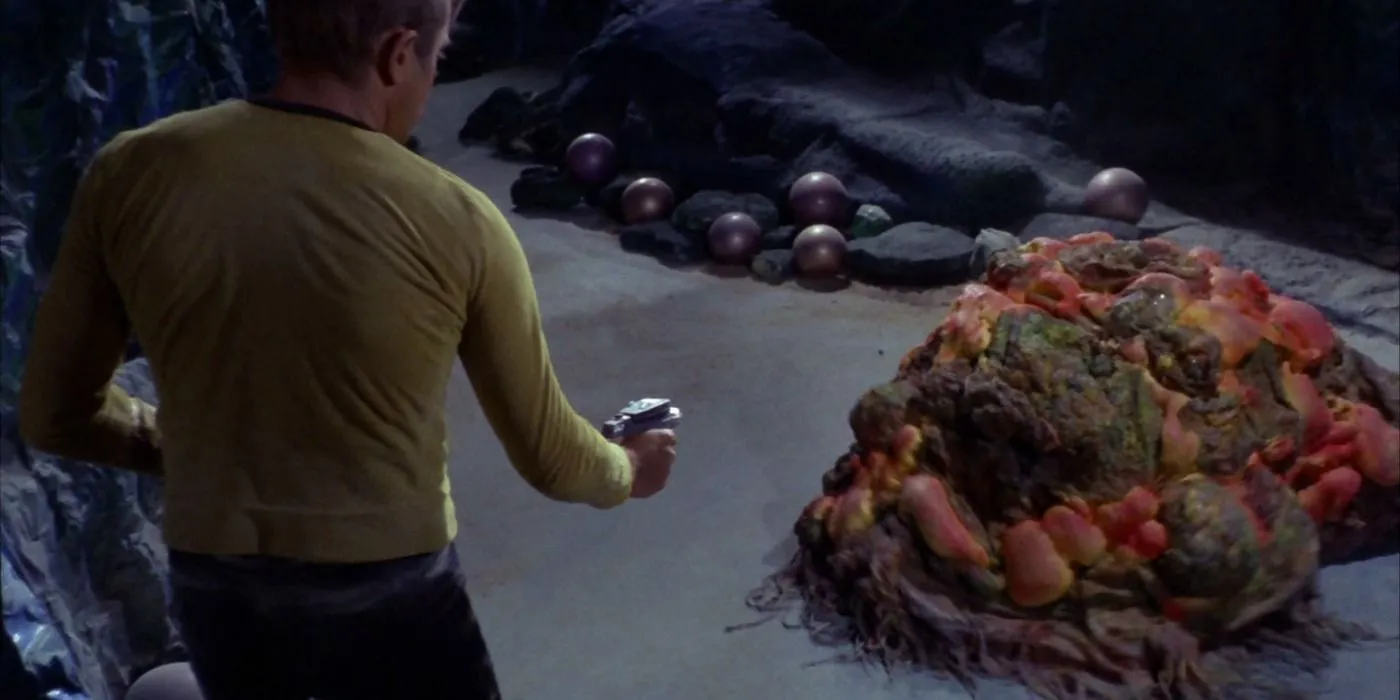 Captain Kirk with Horta Captain Kirk with Horta