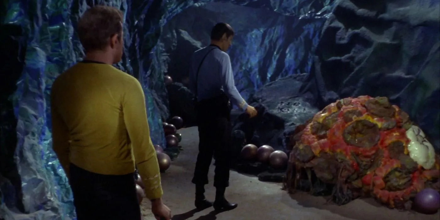 Kirk, Spock, and Horta in Devil in the Dark Kirk, Spock, and Horta in Devil in the Dark